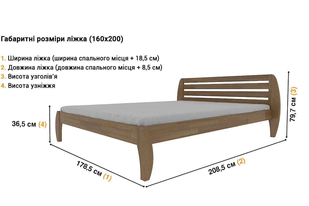 Деревянная кровать Ладина недорого