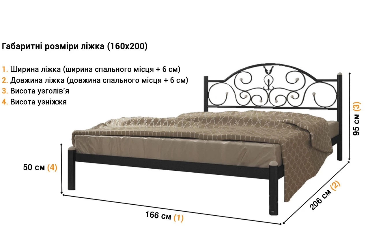 Металлическая кровать Анжелика недорого