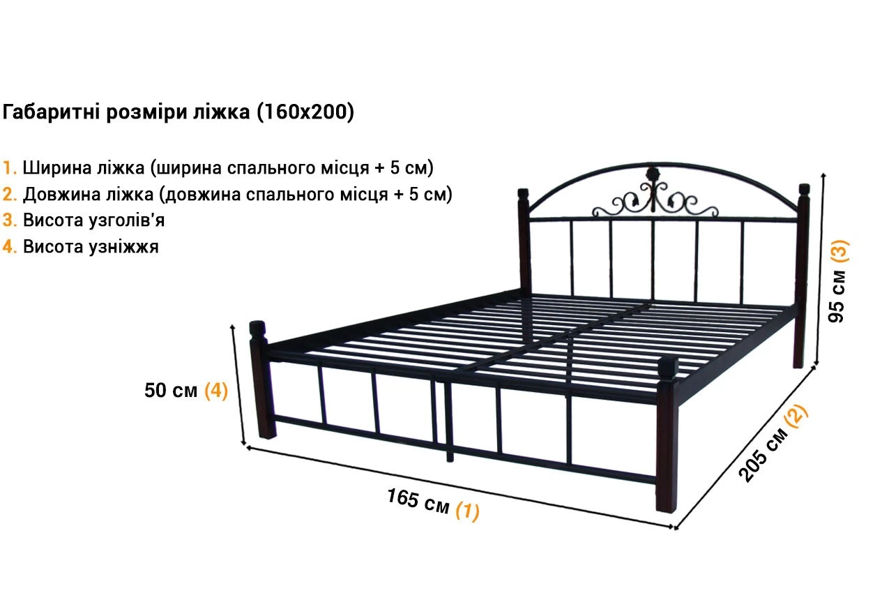 Металлическая кровать Кассандра с деревянными ножками недорого