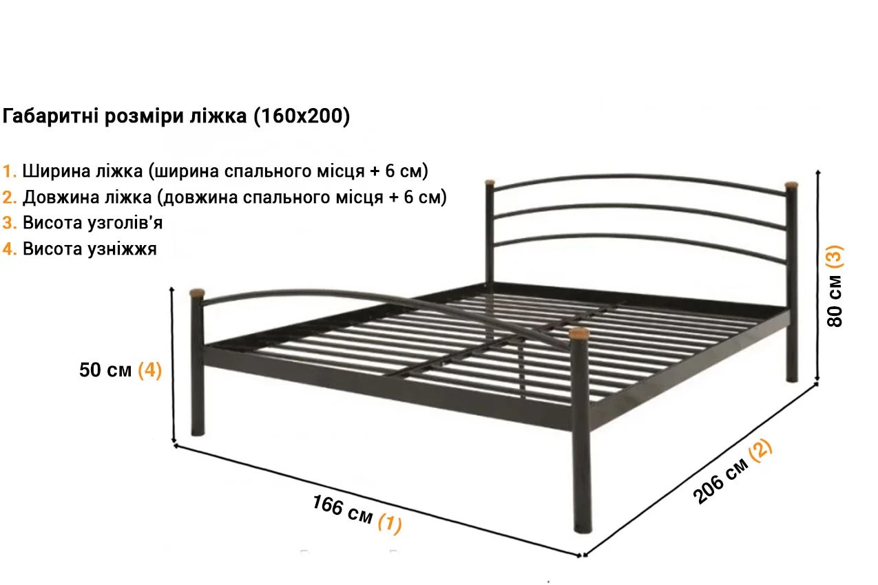 Металеве ліжко Маргарита недорого