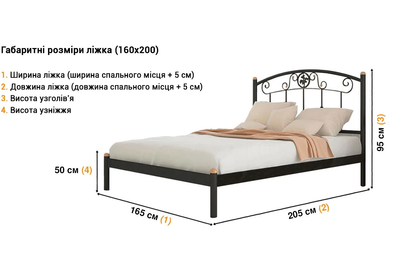 Металлическая кровать Монро недорого
