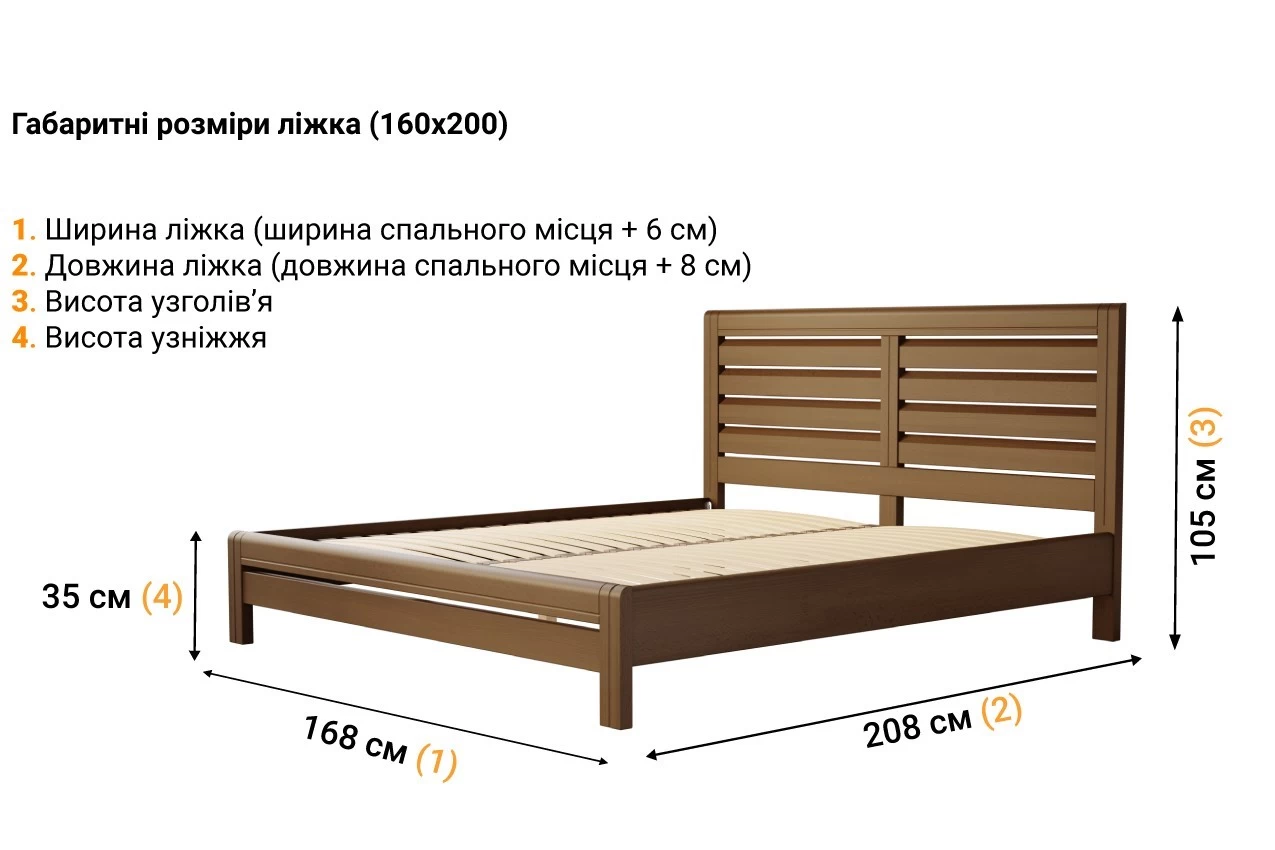 Дерев'яне ліжко Ейдін фото