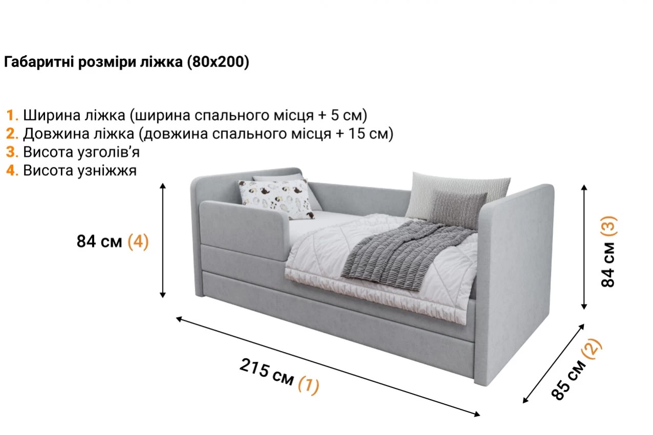 Мягкая кровать-трансформер Кідо 1+1 Світ Матраців