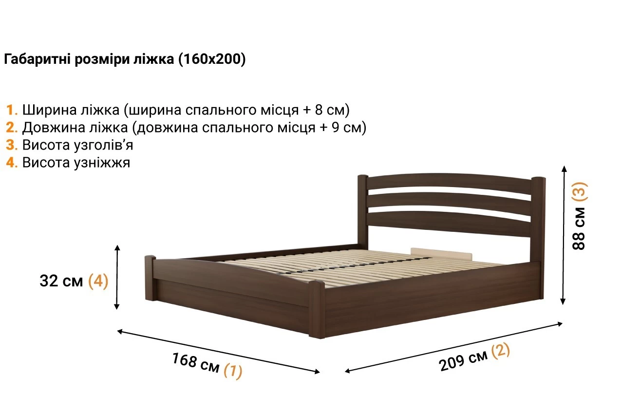 Дерев'яне ліжко Мерлінда фото