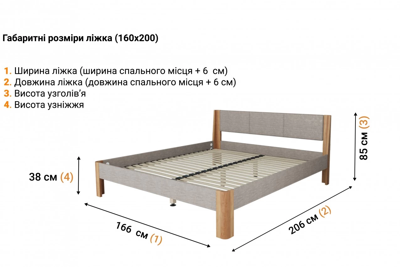 Дерев'яне ліжко Тереза фото