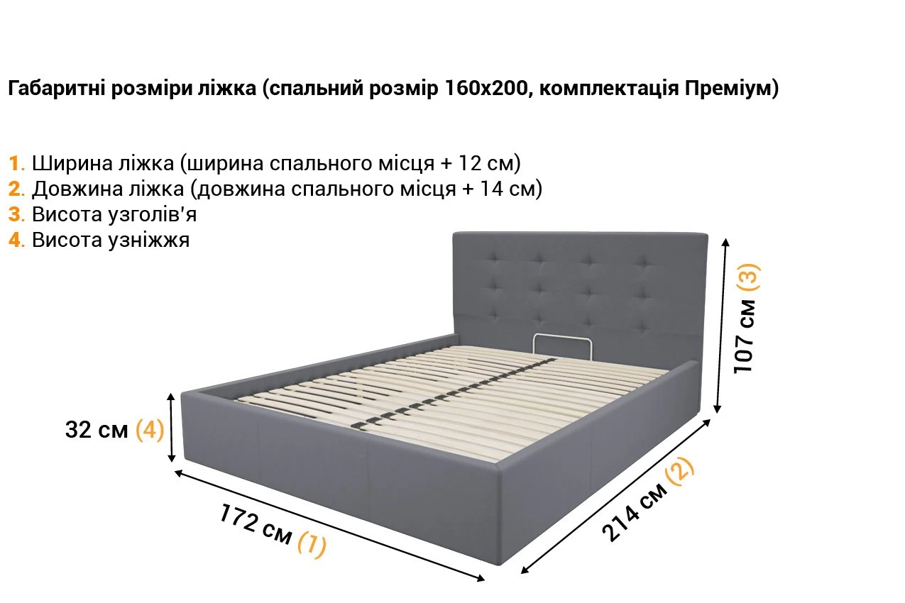 М'яке ліжко Зелла фото